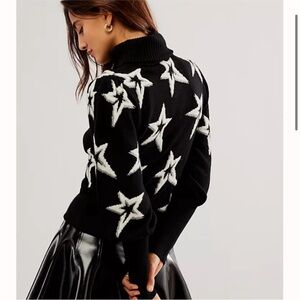 Perfect Moment Black & White Star Turtleneck Sweater